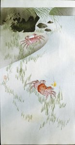 2匹の赤いカニ、1905 作： Ohara Koson